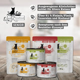 catz finefood Senior Collection Katzenfutter nass - Premium Nassfutter für Ihre Senior Katze - getreidefrei, ohne Zucker, hoher Fleischanteil, Witaminy i minerały (6 x 200g dawka)