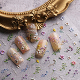 JMEOWIO 3D Nagelsticker Blume Frühling Sommer Floral Nail Art Naklejka Selbstklebend Nagelaufkleber 5D Stereoskopisch Dekoration Nageldesign Zubehör 1 Blatt