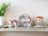 CreaTable, 17407, seria Folklore, 16-częściowy zestaw naczyń obiadowych dla 4 osób, serwis łączenia porcelany, można myć w zmywarce i używać w kuchence mikrofalowej, jakość wykonania