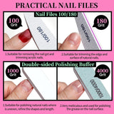 Zestaw do manicure FANDAMEI, Buffer Für Nägel, Nagelfeile 100/180, Nagelfeilen Für Gelnägel, Nagelhautschieber, Buffer Für Gelnägel, Feilen Für Gelnägel, Nagelzange, Zestaw Nagelfeilen, Zestaw do manicure i pedicure