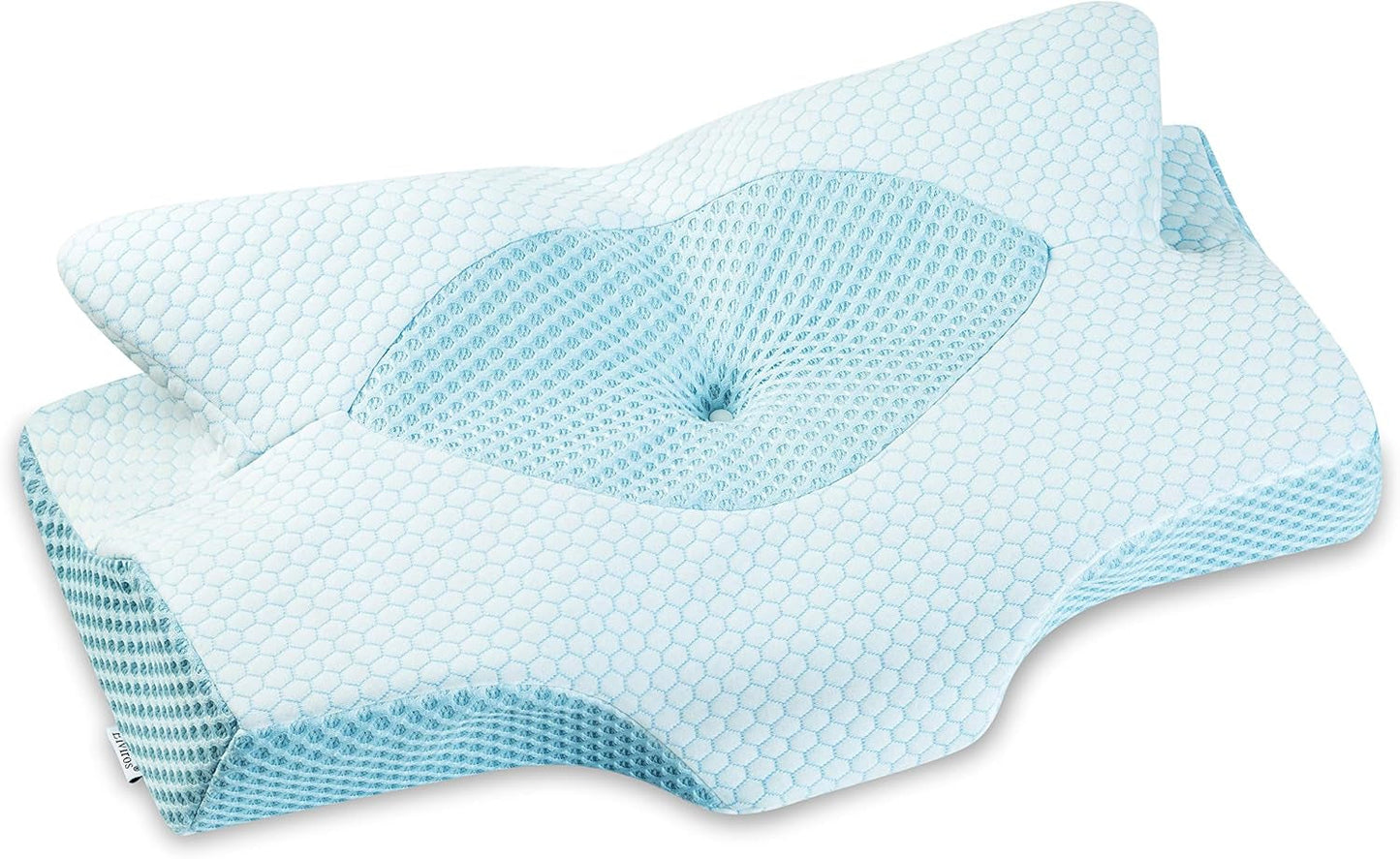 Elviros Oddychająca poszewka na poduszkę Poduszka 64 X 12,5 / 10,5 X 38 cm Szara (tylko przód poduszki) Poduszki ortopedyczne szyjki macicy Naty Shop Blue