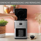 Ekspres do kawy z filtrem Krups KM442D Premium | 10-15 filiżanek | 1000 watów | programowalny | funkcja utrzymywania ciepła | stal nierdzewna | czarny