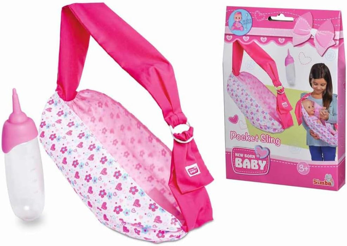 Simba 105560002 Regulowany chusta dla noworodków z torbą i butelką dla lalek 38-43 cm w wieku 3 lat i więcej