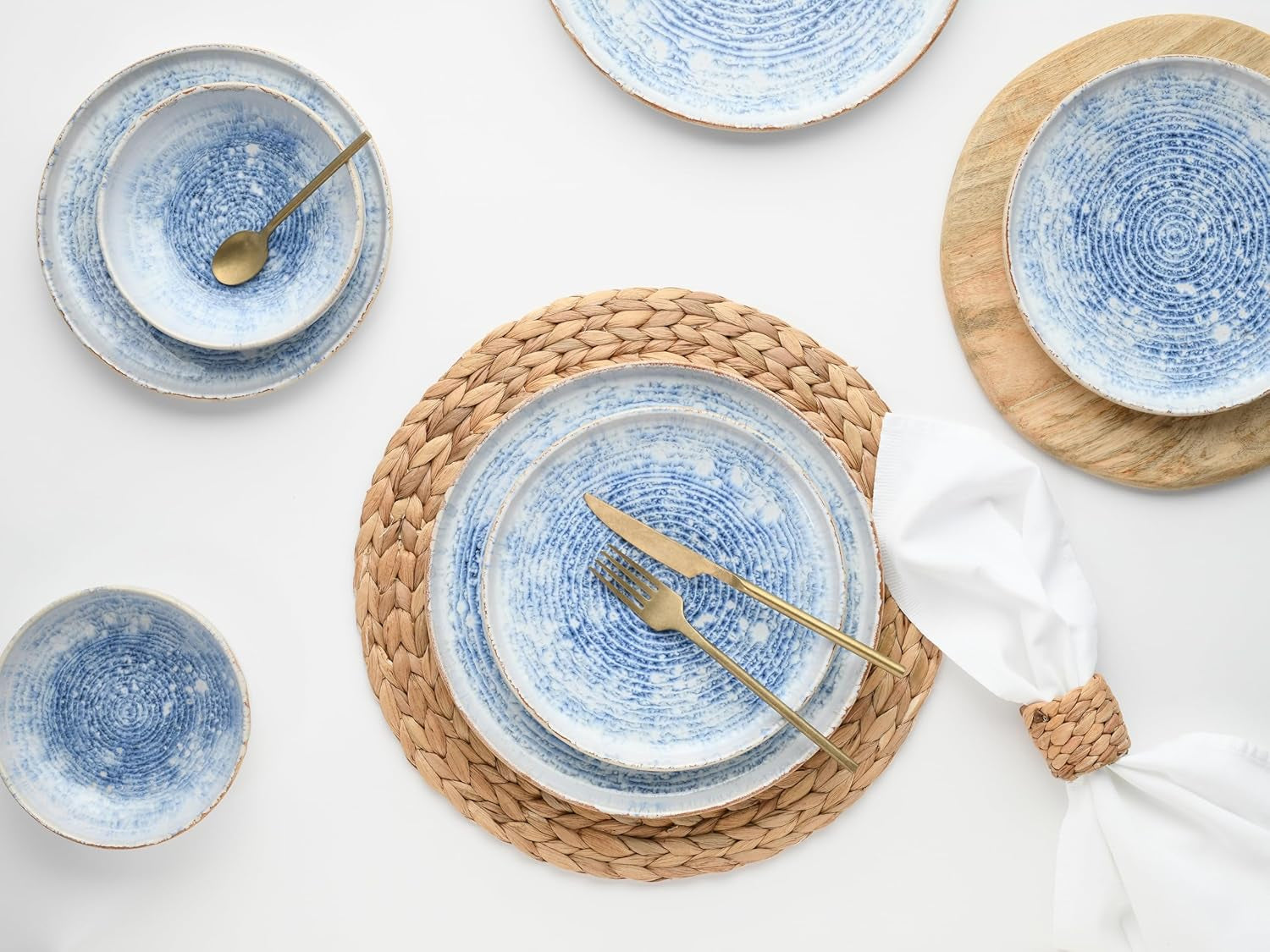 CreaTable, 21652, seria Uno Mykonos, 12-częściowy zestaw naczyń obiadowych, zestaw talerzy porcelanowych, można myć w zmywarce i używać w kuchence mikrofalowej, wyprodukowano w Portugalii