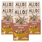 Premium chrupiące musli z orzechami włoskimi i amarantusem Allos | Organiczne musli | Musli z orzechami | Płatki owsiane | Płatki śniadaniowe | wegańskie | Opakowanie 6 sztuk (6 x 400g)
