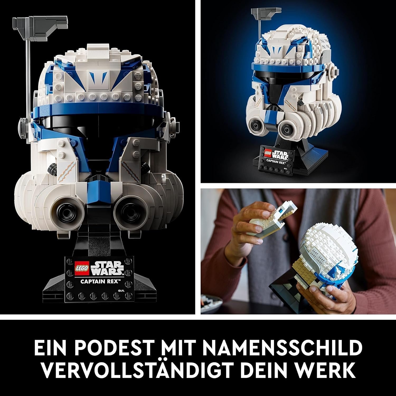 LEGO 75349 Star Wars Zestaw hełmu Kapitana Rexa Clone Wars Model kolekcjonerski Seria 2023 Pamiątka i pomysł na prezent Zestawy do budowania Kup w sklepie LEGO