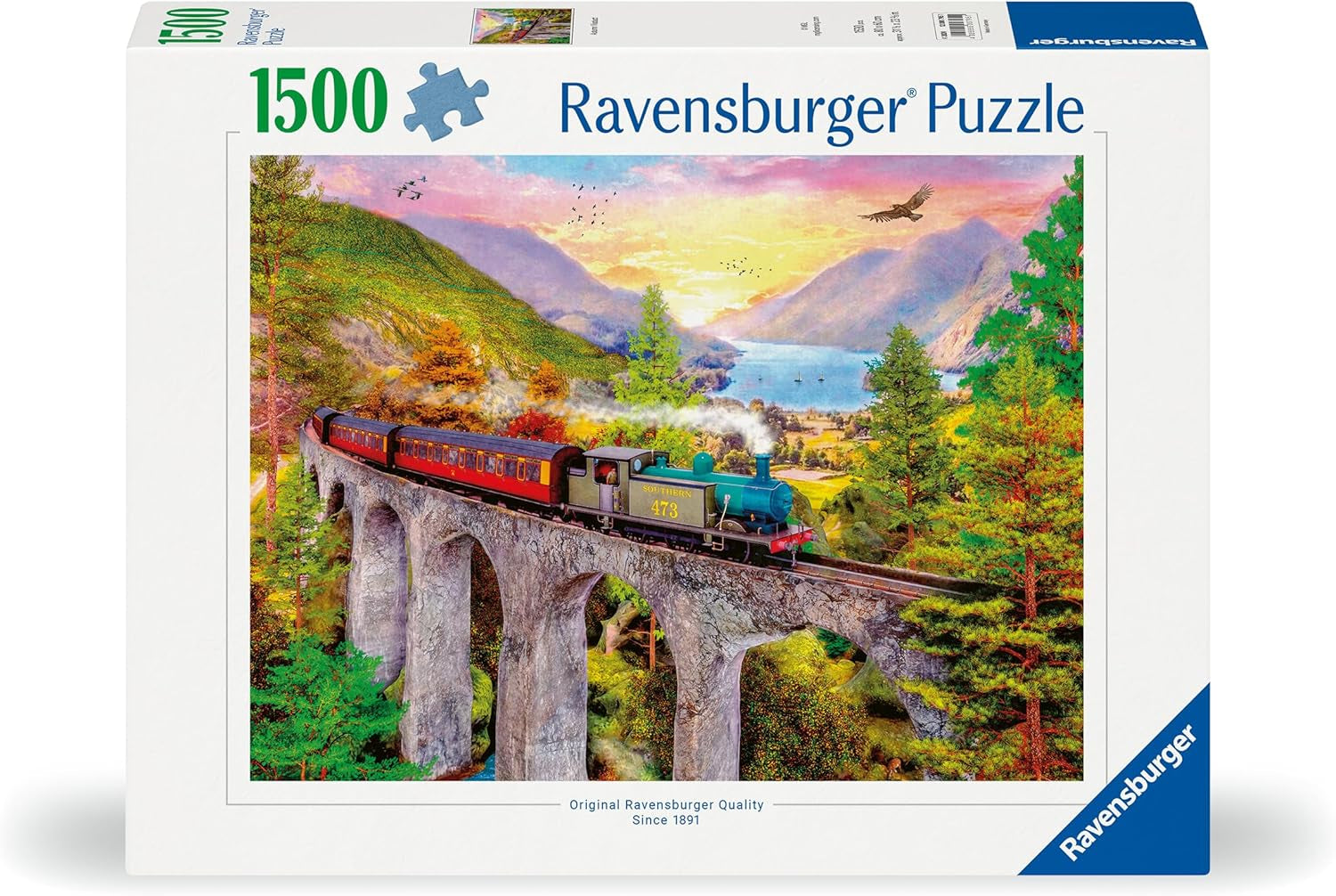 Ravensburger Puzzle 12000795 - Jesienna podróż pociągiem - układanka 1500 elementów dla dorosłych i dzieci powyżej 14 lat, Puzzle Naty Shop