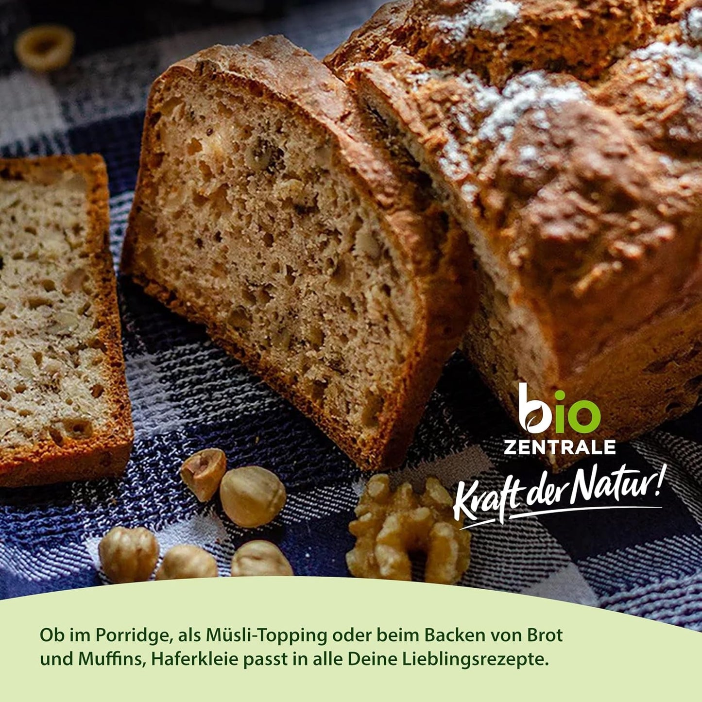 Biocentralne organiczne otręby owsiane 1 kg | Korzystny pakiet | Źródło białka o wysokiej zawartości błonnika | Naturalnie wegańskie | Z rolnictwa UE | Niska zawartość cukru