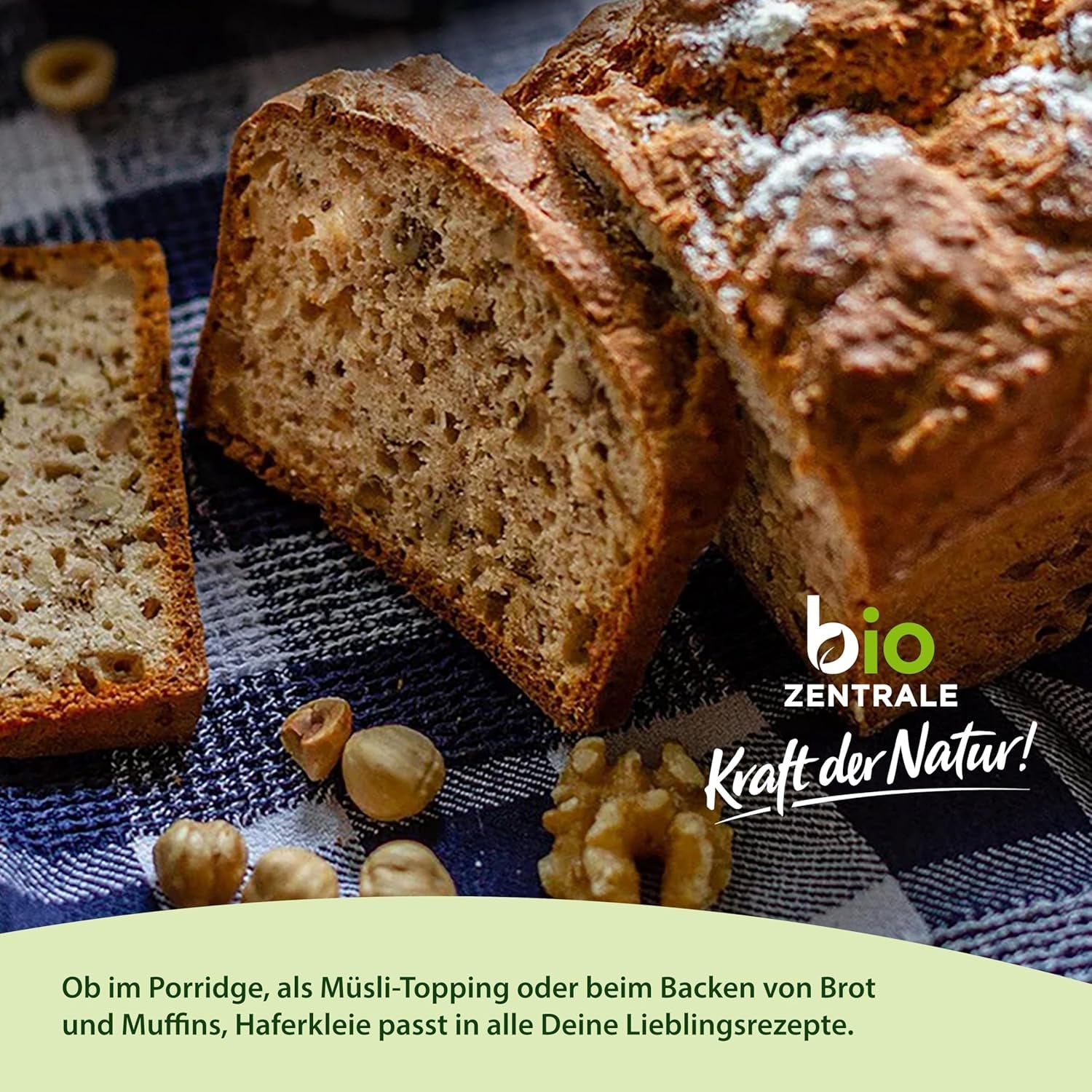 Biocentralne organiczne otręby owsiane 1 kg | Korzystny pakiet | Źródło białka o wysokiej zawartości błonnika | Naturalnie wegańskie | Z rolnictwa UE | Niska zawartość cukru