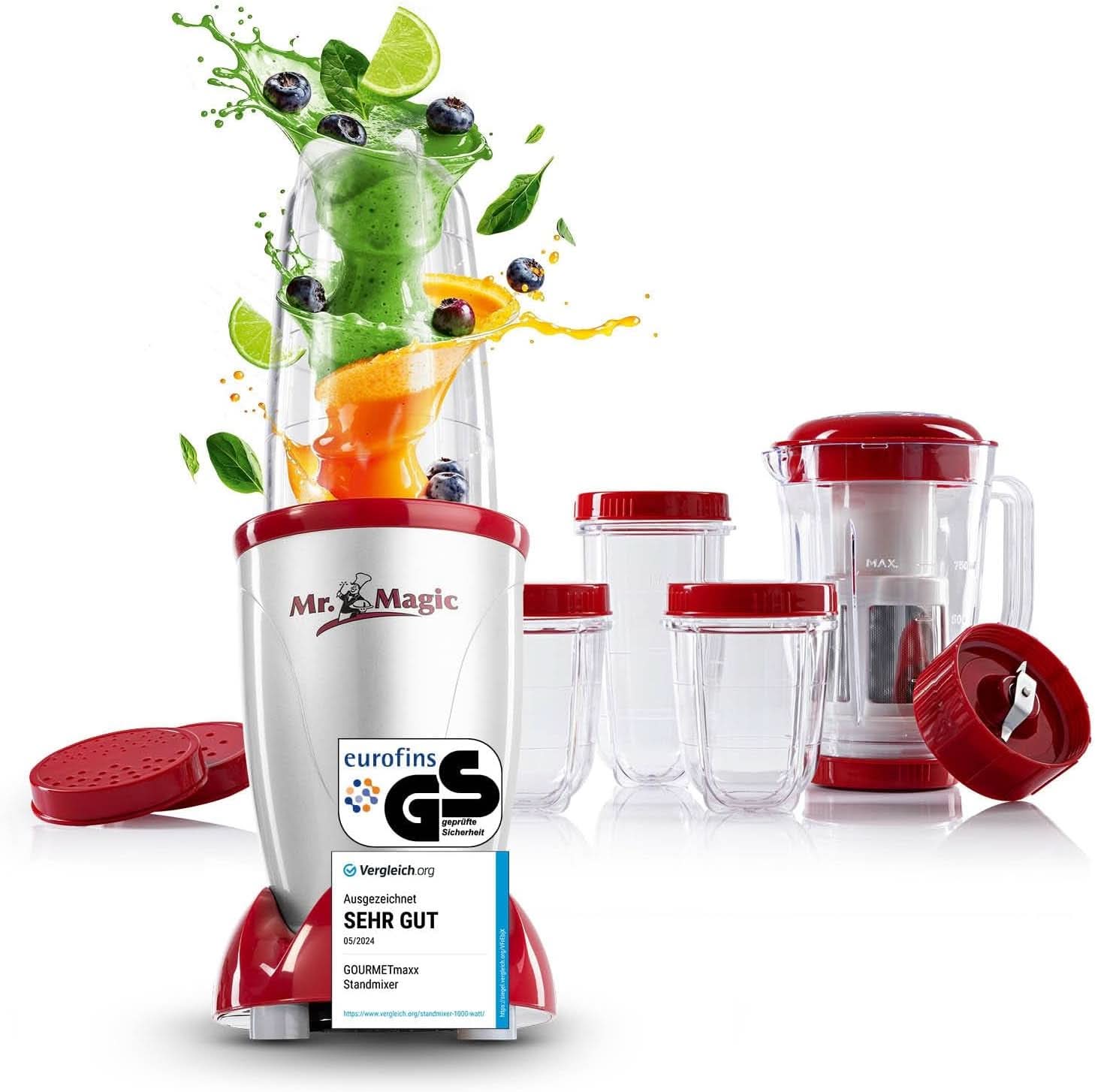 Gourmetmaxx Mr Magic Blender, Smoothie Maker z pakietem akcesoriów Xxl Naty Shop
