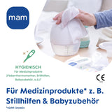 Podpaski higieniczne MAM, 3-pak (3 x 24 sztuki), chusteczki do czyszczenia wyrobów medycznych i akcesoriów dla dzieci, podpaski antybakteryjne i wirusobójcze
