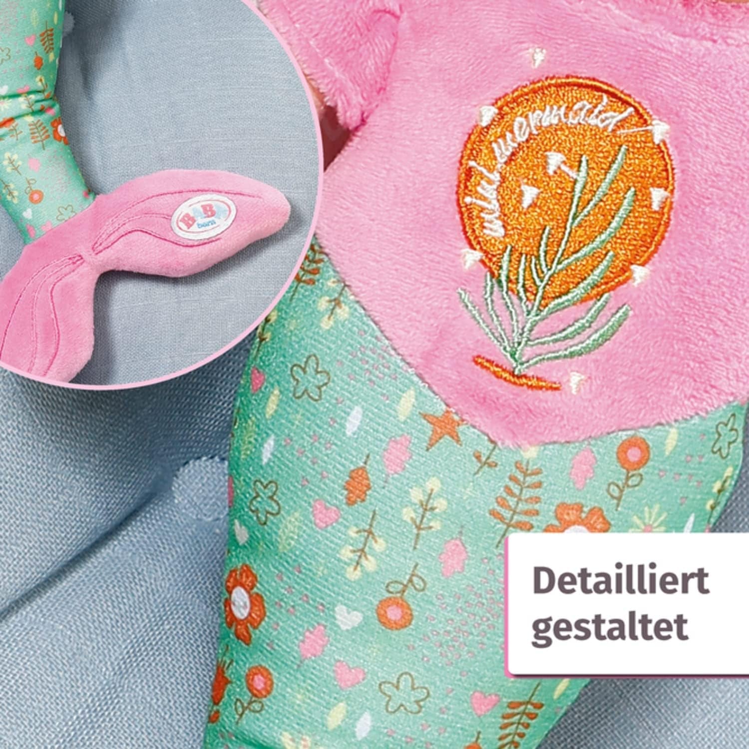 BABY Born Syrenka dla niemowląt, miękka lalka nadająca się do prania, lalka syrenka z miękką winylową głową, wysokość 33 cm, 832288 Zapf Creation
