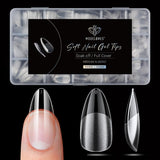 Modelones Tipsy 510 sztuk - Zestaw Tipsów Full Cover, Zestaw Tips Żelowych, Tipsy z żywicy PMMA do polerowania, Sztuczne paznokcie do klejenia na Nail Art DIY, Short Squoval