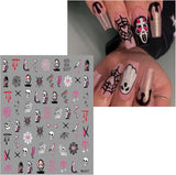 JMEOWIO Nagelsticker Halloween 9 Blatt Nail Art Naklejka Selbstklebend Nagelaufkleber Dekoration Nageldesign Zubehör