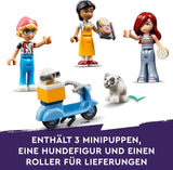 LEGO Friends Kawiarnia w Heartlake, zabawka dla dzieci, zabawkowa piekarnia, pomysł na prezent dla dziewcząt i chłopców w wieku od 6 lat, zestaw 3 figurek do zabawy i figurka psa 42618 Zestawy do budowania Besuche w sklepie LEGO