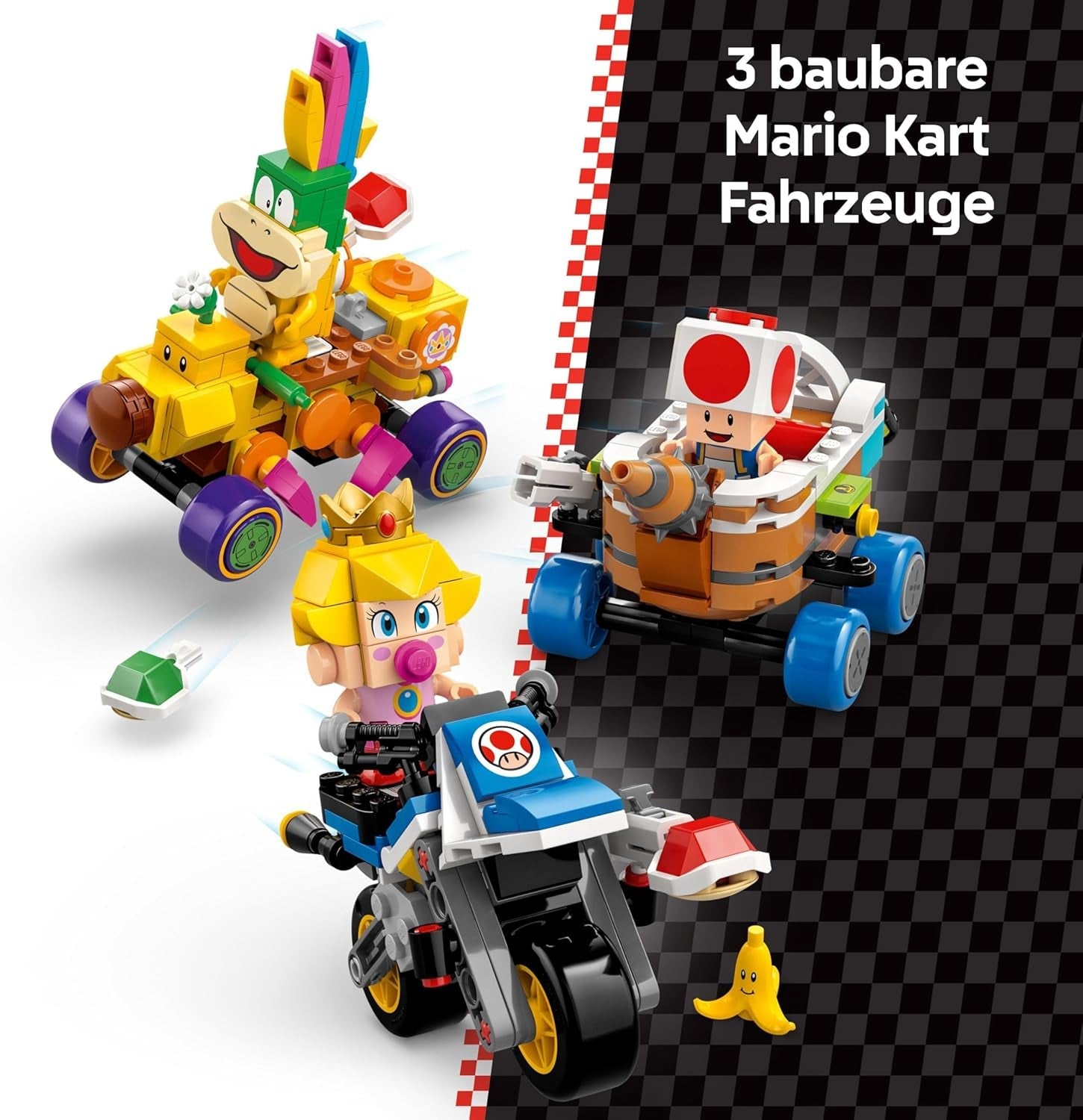 LEGO Super Mario: Mario Kart — zestaw Baby Peach i Grand Prix, figurki Nintendo — Toad, Lakitu, Baby Peach i Lemmy, prezent dla chłopców, dziewcząt i graczy w wieku powyżej 8 lat, zabawka przygodowa 72036 Zestawy do budowania Szukaj w sklepie LEGO