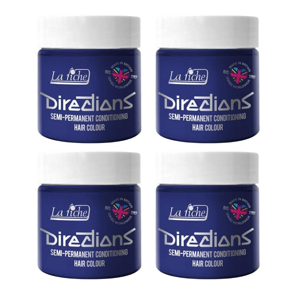 Sposób użycia Półtrwała farba do włosów 100 ml pudełko 4 opakowania (Pillarbox Red) Naty Shop Neonowa niebieska farba do włosów 100 ml (4 sztuki w opakowaniu)