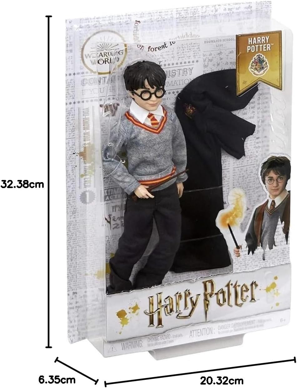 Mattel Harry Potter - lalka kolekcjonerska (około 26 cm) z mundurkiem Hogwartu, szatą Gryffindoru i różdżką, zabawką od 6 lat FYM50 Figurki Naty Shop