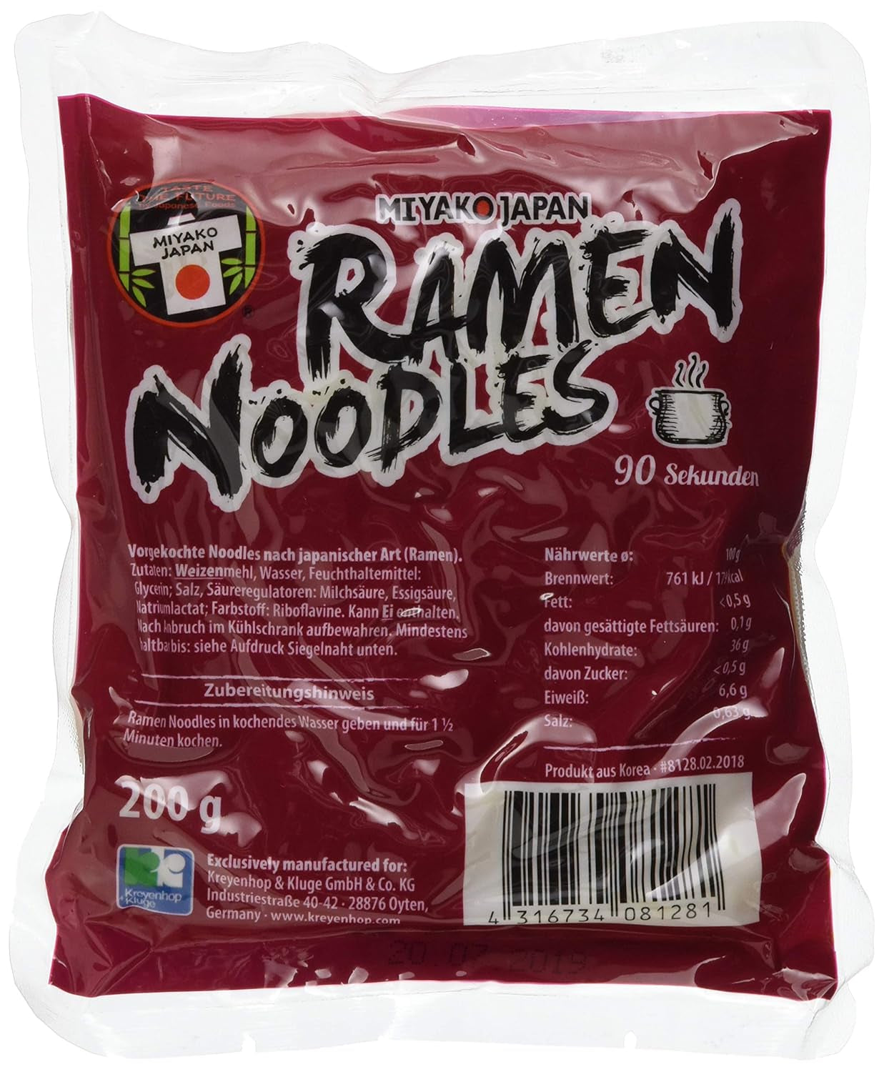 Makaron Ramen Miyako po japońsku, 12 sztuk (12 x 200 g)