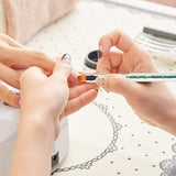 Zestaw 6 Stück Nagel Pinsel, Doppel-Ende Nageldesign Pinsel, Akryl Nail Art Zestaw Pinsel Nail Art Liner Pinsel Narzędzie do kropkowania dla DIY Nail Art Design (Mit 1 Schwammbürste)