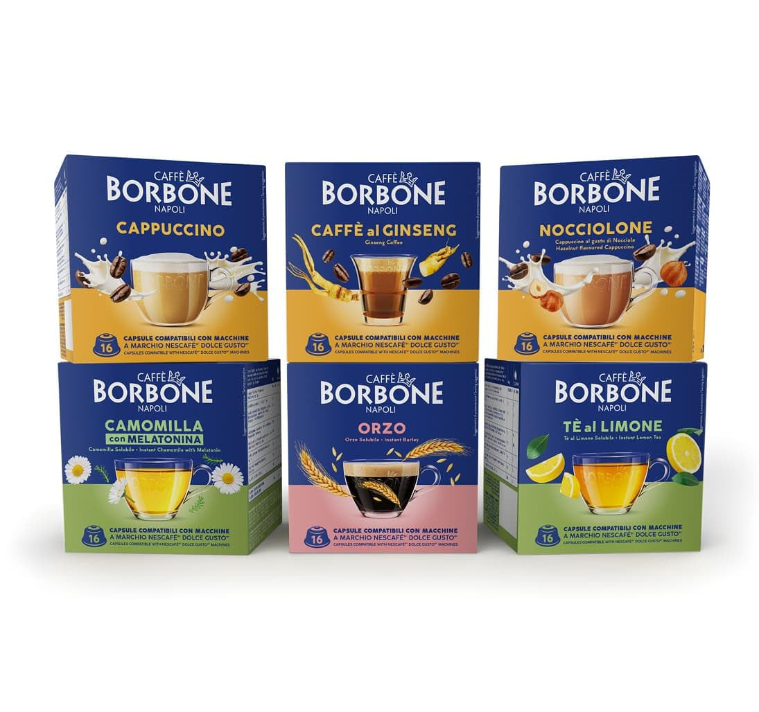 Caffè Borbone Café au Lait - 64 Kapseln - Lösliches Pulvergetränk mit Milchpulver und Instantkaffee - Kompatybilny z Kaffeemaschinen der Marke Nescafè®* Dolce Gusto®*