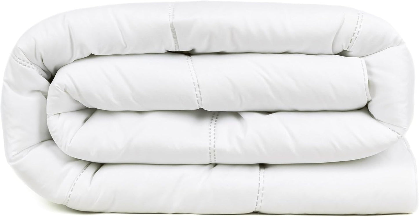 Kołdra TRAMAS+ 200 Gr/M² do łóżek z silikonowanych włókien pustych - 150X220 Cm - Certyfikat Oeko Tex - Biała, miękka, ciepła, minimalistyczna - Łóżko 90 Cm Kołdry i kołdry Naty Shop 180X220 Cm