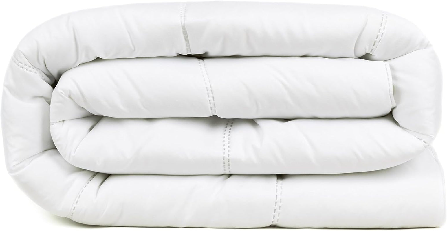 Kołdra TRAMAS+ 200 Gr/M² do łóżek z silikonowanych włókien pustych - 150X220 Cm - Certyfikat Oeko Tex - Biała, miękka, ciepła, minimalistyczna - Łóżko 90 Cm Kołdry i kołdry Naty Shop 180X220 Cm
