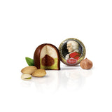 Rebel, Duet Mozart Kugeln, opakowanie 2 szt., kulki Mozarta z ciemnej czekolady nadziewane pistacjami i marcepanem, migdałami i nugatem z orzechów laskowych, 40g (2 kulki Mozarta)