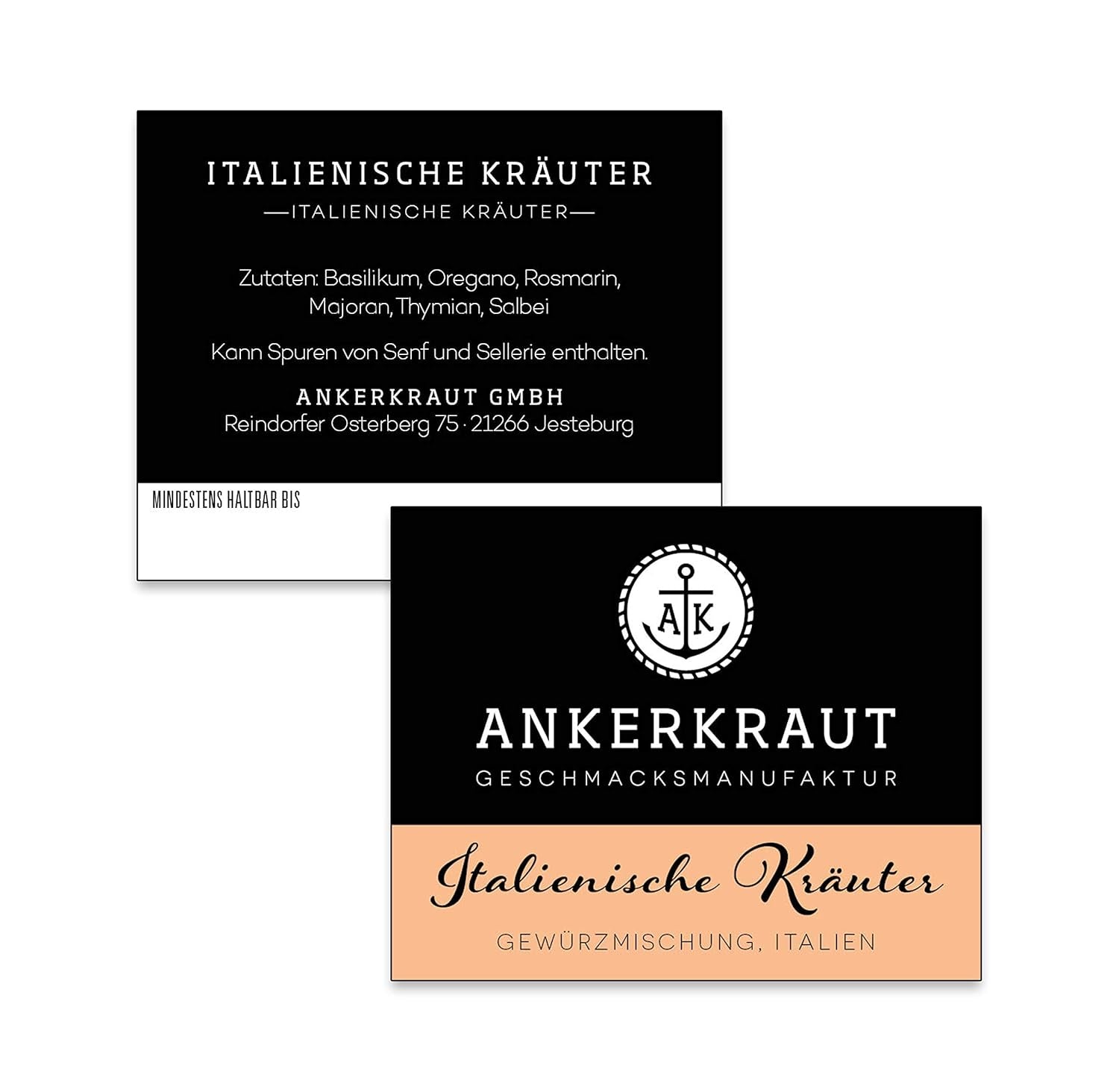 Ankerkraut Italienische Kräuter, mediterranes Universalgewürz für Pasta, Pizza und Salade, 25 g w Korkenglas