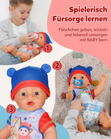 BABY Born Jonas - laleczka bobas 43 cm - 10 funkcji, w tym akcesoria i materacyk - W pełni działa bez baterii - Odpowiednia dla dzieci w wieku od 3 lat