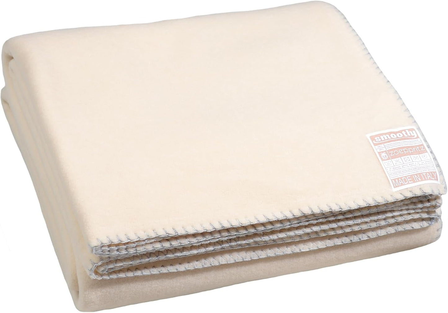 Zoeppritz od 1828 Gładki koc z polaru - Puszysty, wygodny koc z polaru - Wegański - 140X190 cm - 010 Off-White, 010 Offwhite Zoeppritz Od 1828 020 Cream 140X190Cm