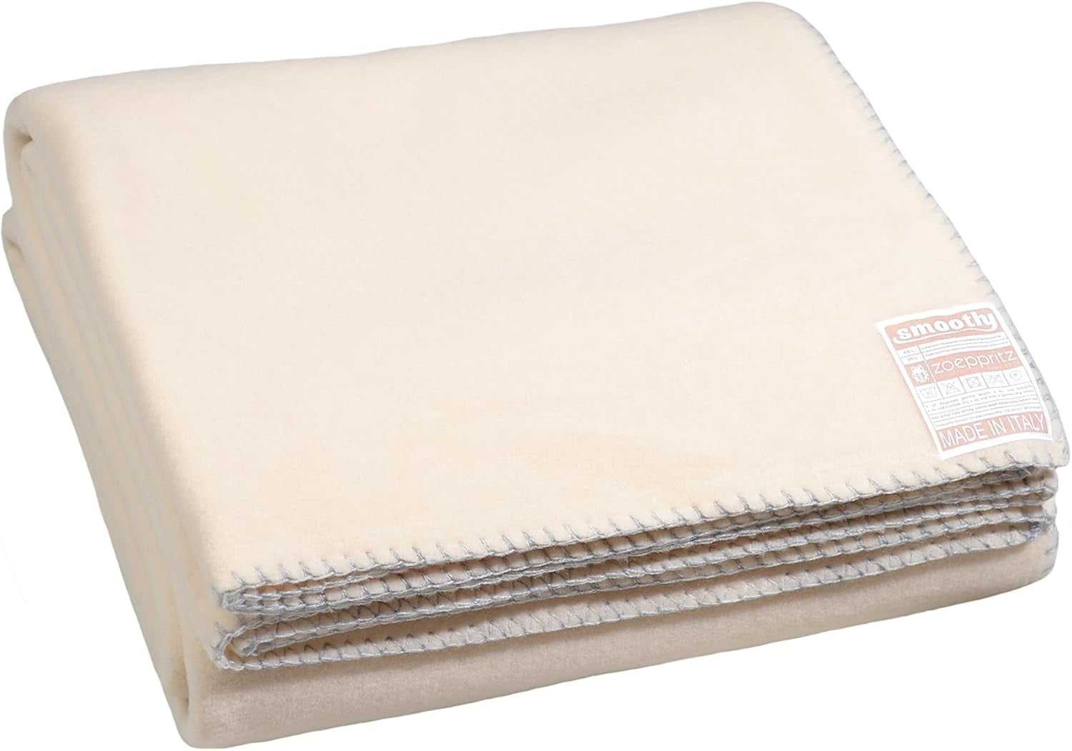 Zoeppritz od 1828 Gładki koc z polaru - Puszysty, wygodny koc z polaru - Wegański - 140X190 cm - 010 Off-White, 010 Offwhite Zoeppritz Od 1828 020 Cream 140X190Cm