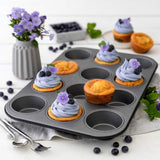 Zenker 12Er Muffinform Energy, Premium-Backform, Für Köstliche Kuchen, Verkürzt Die Backzeit Um Bis Zu 20% (Farbe: Silber/Anthrazit), Menge: 1 Stück, Hellgrau Und Dunkelgrau Formy i blachy do pieczenia Naty Shop