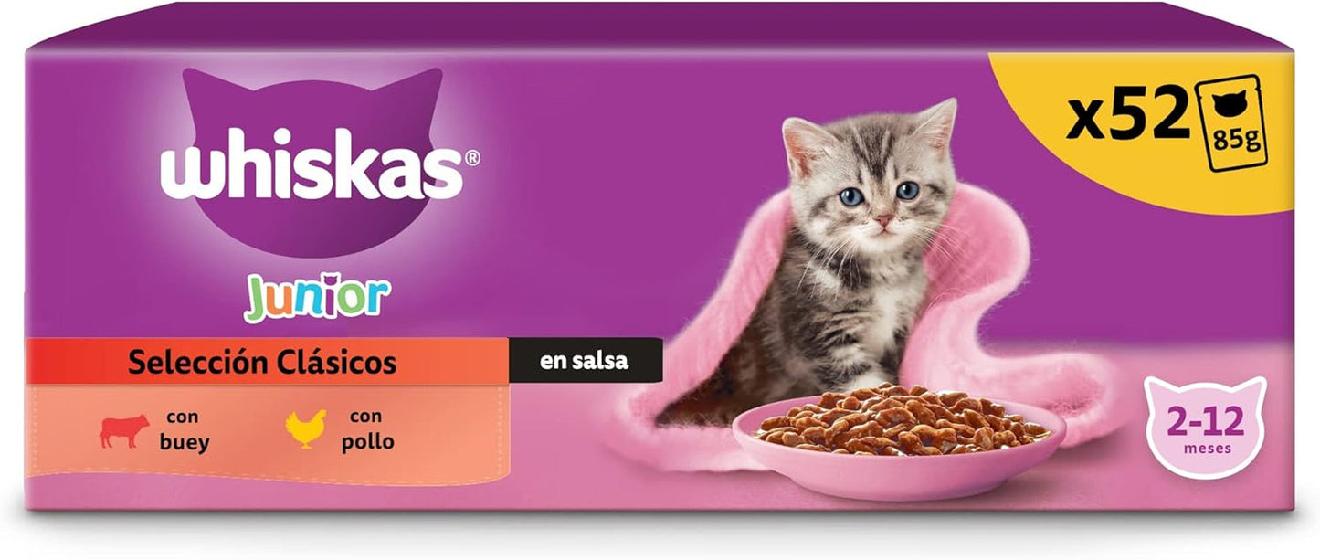 Whiskas Junior Classic mokra karma dla kotów, 13 x 4 x 85 g