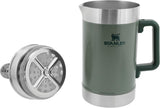 STANLEY Classic Stay Hot Coffee Press 1,4 l Hammertone Green - Utrzymuje gorącą kawę przez 4 godziny - Minimalny osad - Zintegrowana prasa do kawy ze stali nierdzewnej - Nie zawiera BPA - Można myć w zmywarce