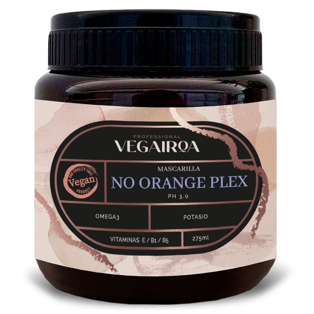 VEGAIROA - No Orange Plex Mask - Maska neutralizująca pomarańczowe odcienie - Głęboko nawilżająca pielęgnacja - Profesjonalny wegański produkt fryzjerski - 300g Naty Shop Hair Mask Tytuł domyślny