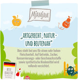 MjAMjAM - Premium Nassfutter für Katzen - Pudełko Chicks & Friends, pakiet 9 sztuk (9 x 300 g), getreidefrei mit extra Fleisch