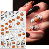 JMEOWIO Nagelsticker Halloween 9 Blatt Nail Art Naklejka Selbstklebend Nagelaufkleber Süßes Gespens Kürbis Dekoration Nageldesign Zubehör