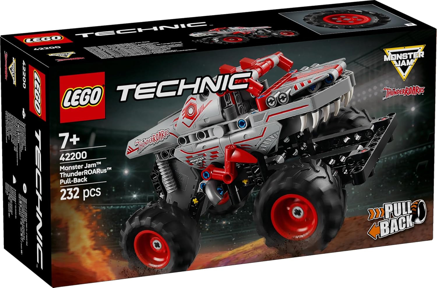 LEGO Technic Monster Jam Thunderroarus Wysuwana zabawka Monster Truck Zabawka do budowania dla dzieci Prezent dla chłopców i dziewcząt w wieku 7+ 42200 zestawów do budowania Besuche den LEGO-Store