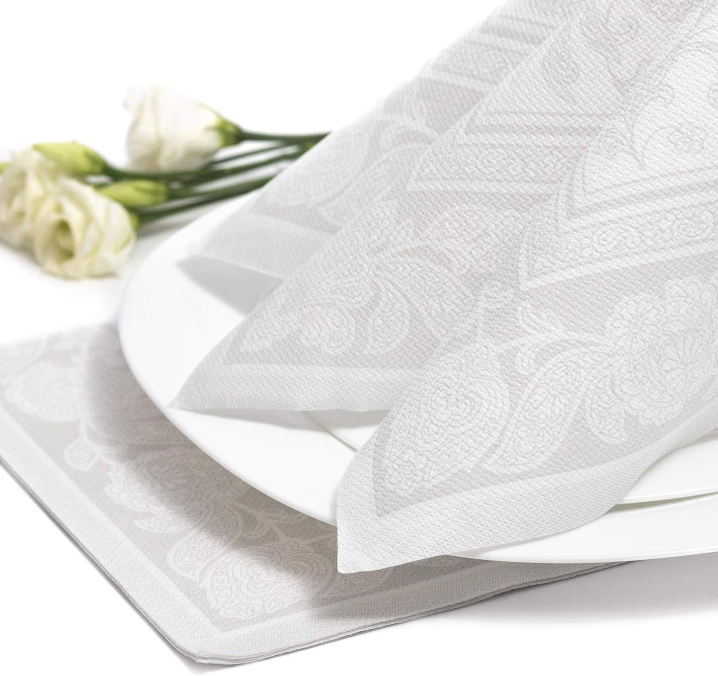 Papstar 11682 50 serwetek „Royal Collection” 1/4 złożenia 40 X 40 cm „Ozdoby”, białe