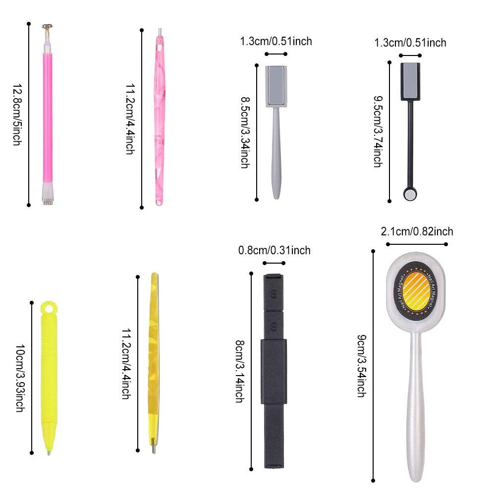Nail Art Werkzeug Magnetstift, 10 Stück Nagel Magnet Stick Zestaw narzędzi, Nagel Magnet Stift i Starker Magnes Stock Punktierungsstifte dla majsterkowiczów 3D Magnetics Katzenauge UV Gel Polnisch Nagel Kunst