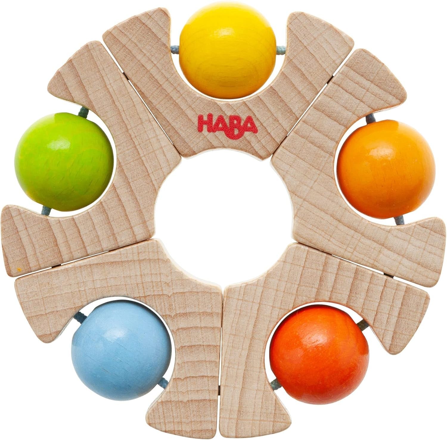 HABA 306692 - Zabawka do łapania z kółkiem kulkowym, Zabawka do łapania od 6 miesiąca życia, Wyprodukowano w Niemczech, Kolorowe zabawki Bebe Toys Naty Shop Domyślny tytuł
