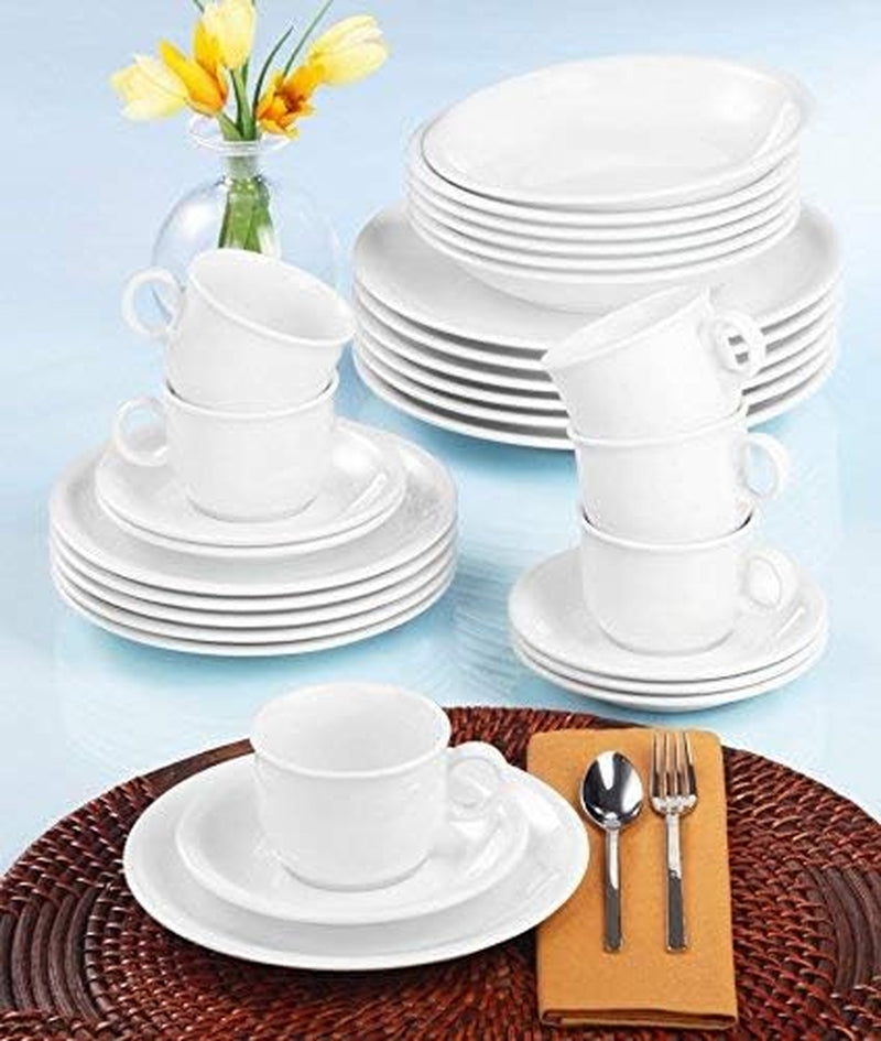 Seltmann Weiden 001.716175 Compact White 30-częściowy zestaw obiadowy, biały/prosty