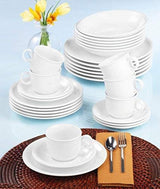 Seltmann Weiden 001.716175 Compact White 30-częściowy zestaw obiadowy, biały/prosty