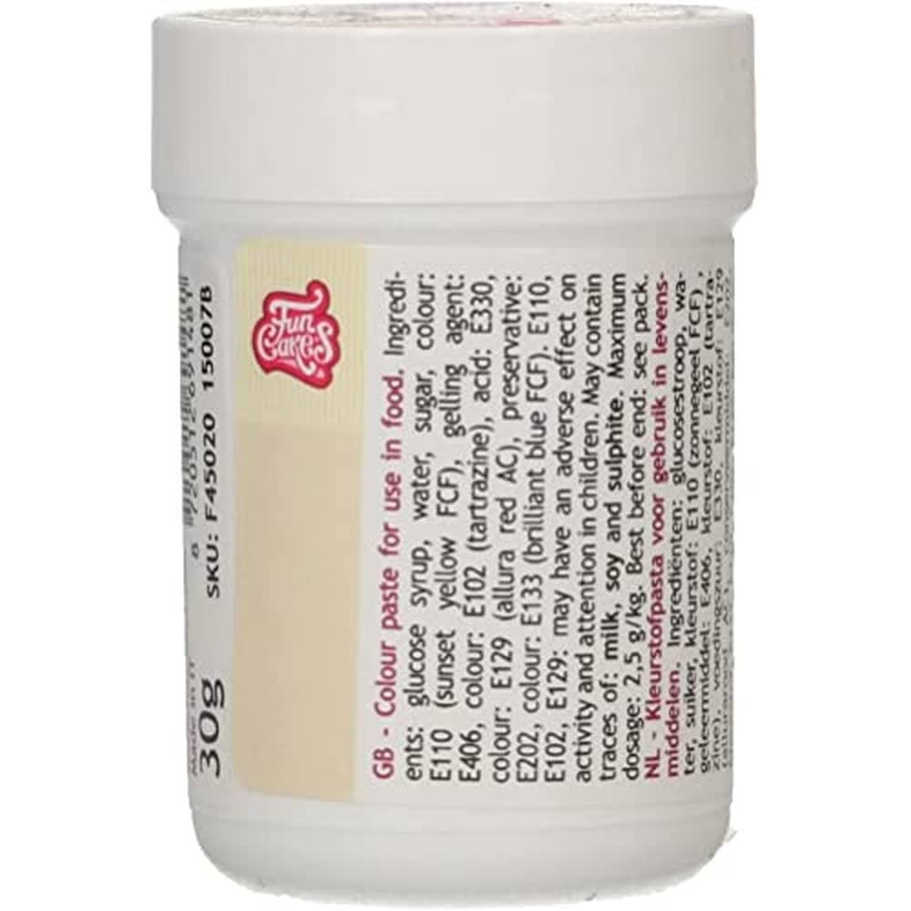 Skoncentrowany barwnik spożywczy Funcakes Paste Color Ivory; do ciasta, kremu, fondantu, marcepanu, ciasta, pasty modelarskiej i pasty kwiatowej. Halal i koszerne. 30 gr