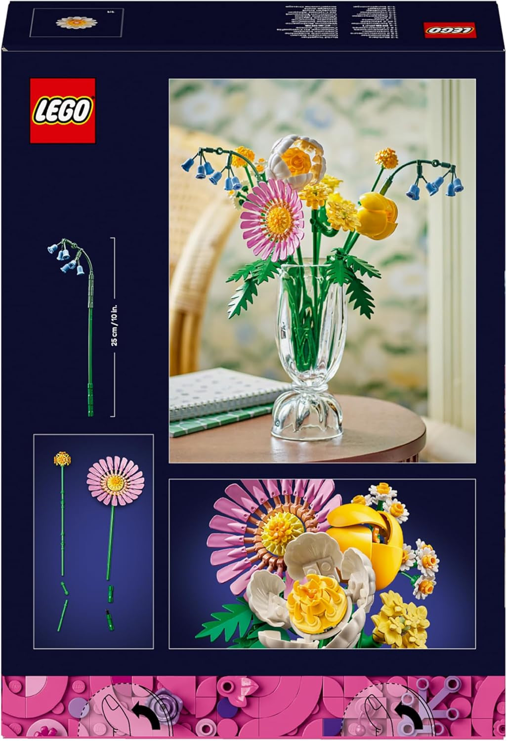LEGO Botanicals Mały letni bukiet — zestaw do budowania sztucznych kwiatów — zawiera. dzwonki, jaskry, tulipany - Pomysł na prezent dla kobiet, matek i mężczyzn - 10347 Zestawy do budowania Besuche den LEGO-Store