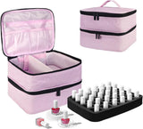 Organizer na lakier do paznokci Tasche, Doppelschicht Pudełko do przechowywania lakieru do paznokci, Organizer Koffer Für Nageldesign Kosmetiktasche Für 30 Flaschen Neonail Base (15Ml-0,5 Fl.Oz) i 1 lampa do paznokci (Schwarz)