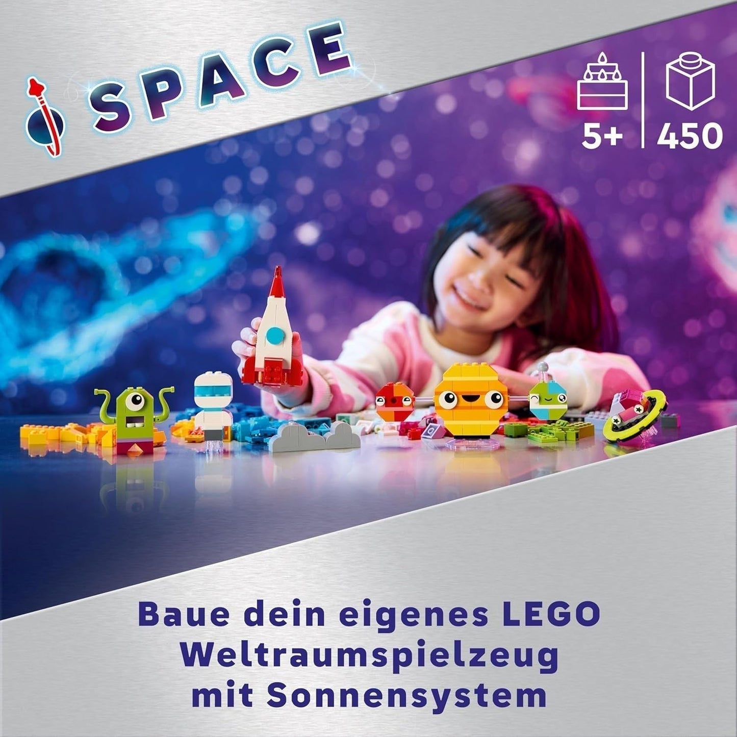 LEGO Classic Kreatywne planety kosmiczne Układ Słoneczny Model do budowania dla dzieci Kosmiczna zabawka z rakietą Statek kosmiczny Planety i kosmici Prezent dla dzieci w wieku 5 lat, chłopców i dziewcząt 11037 Zestawy do budowania Beuche den LEGO-Store