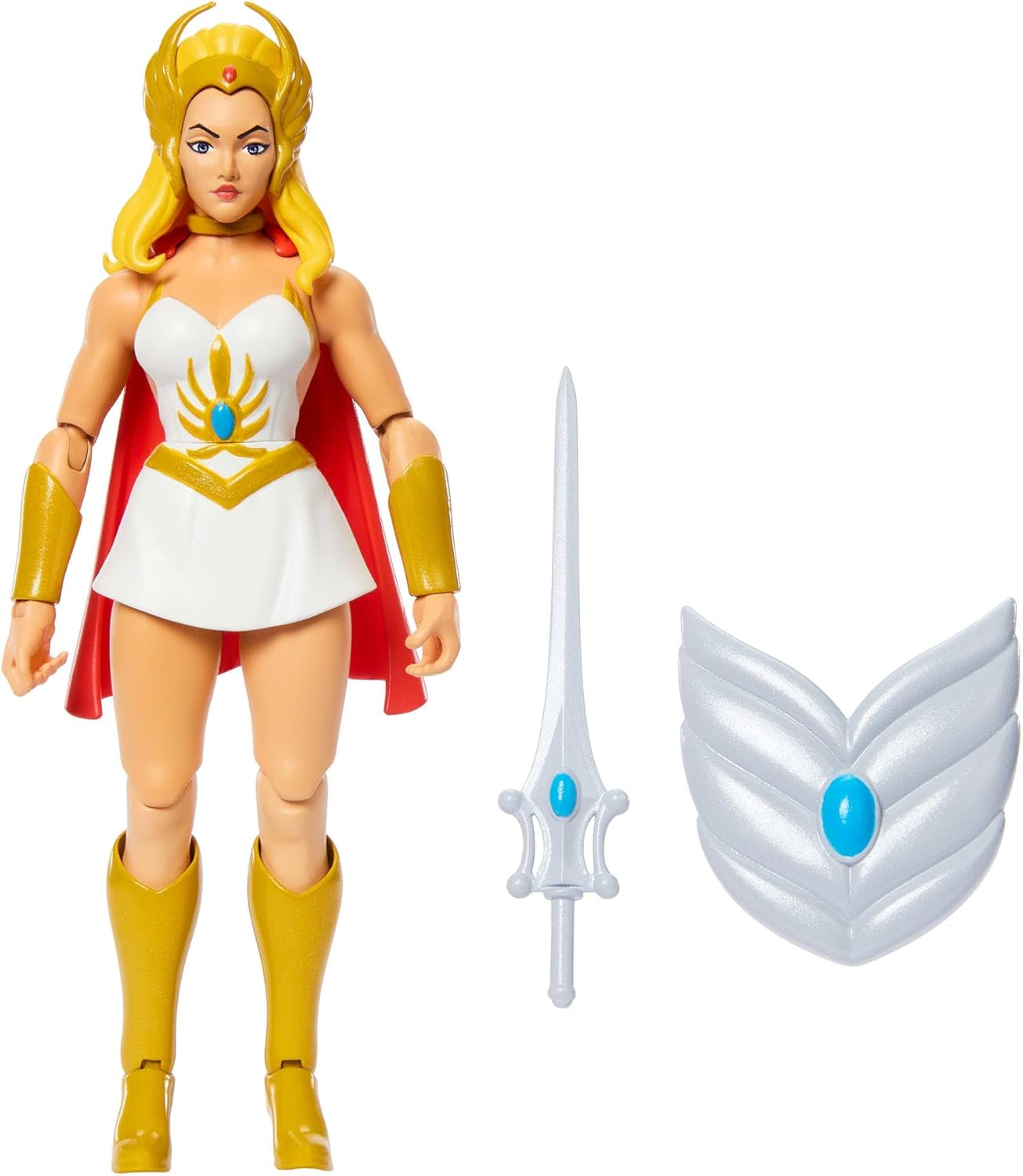 Figurka z kreskówki Masters of the Universe Origins She-Ra, około 14 cm wzrostu, bohaterka telewizyjna z lat 80., księżniczka mocy, szczegółowy projekt i akcesoria, figurki JBM76 Naty Shop domyślny tytuł