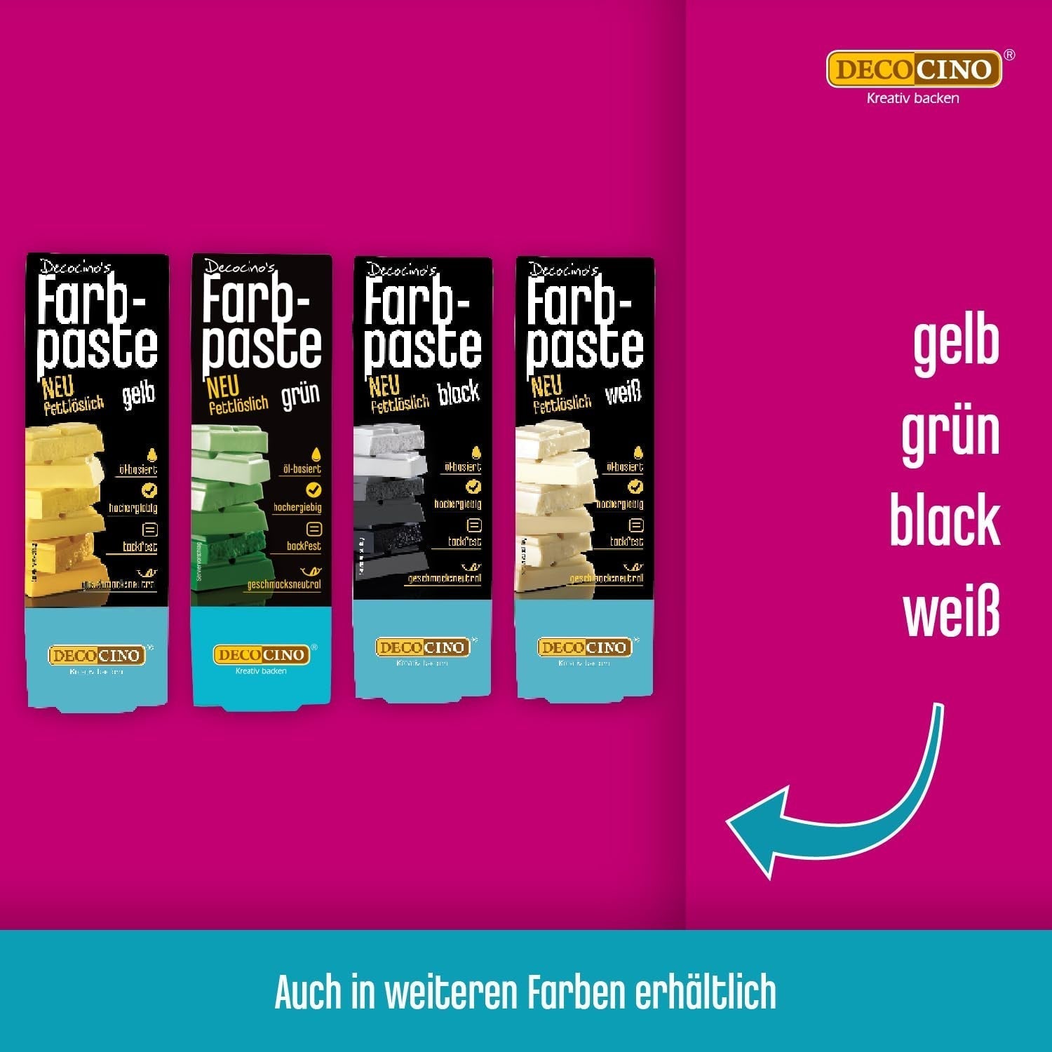 DECOCINO Czerwona pasta koloryzująca rozpuszczalna w tłuszczach - 15 g - Barwnik spożywczy na bazie oleju, idealny do barwienia czekolady, kremu maślanego, ciasta na fondant lub ciasteczka (3 sztuki w opakowaniu)